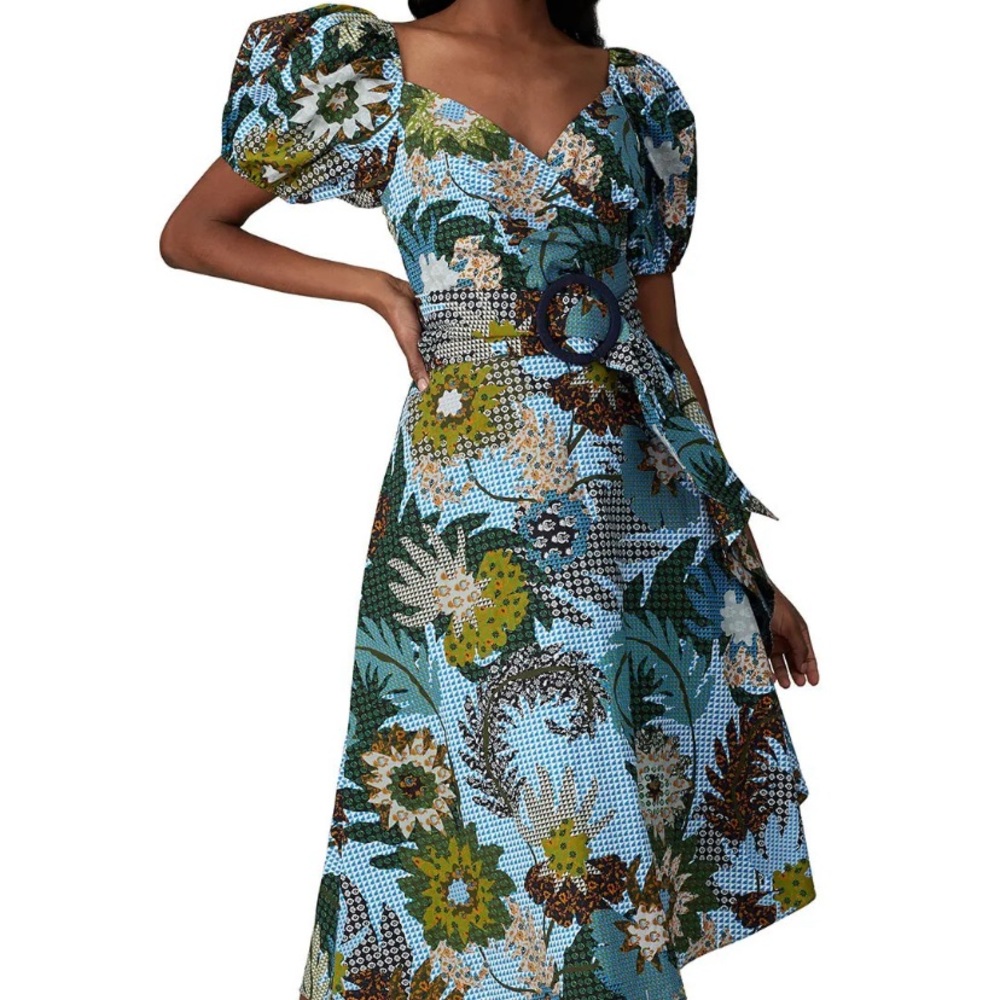 Sachin & Babi Liv Floral tea-length party dress, sz 6